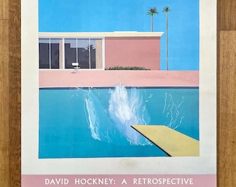 David Hockney Original Exhibition Poster Used - 28.1