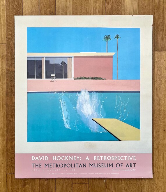 David Hockney Original Exhibition Poster Used - 28.1