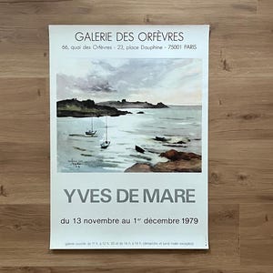 Yves de Mare original Kunst Plakat verwendet - 49×68,5 cm