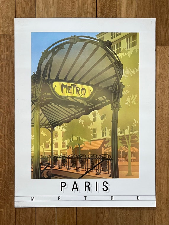 Paris Metro Original Art Poster - 23.6