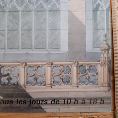 Historical architecture exhibition shops poster