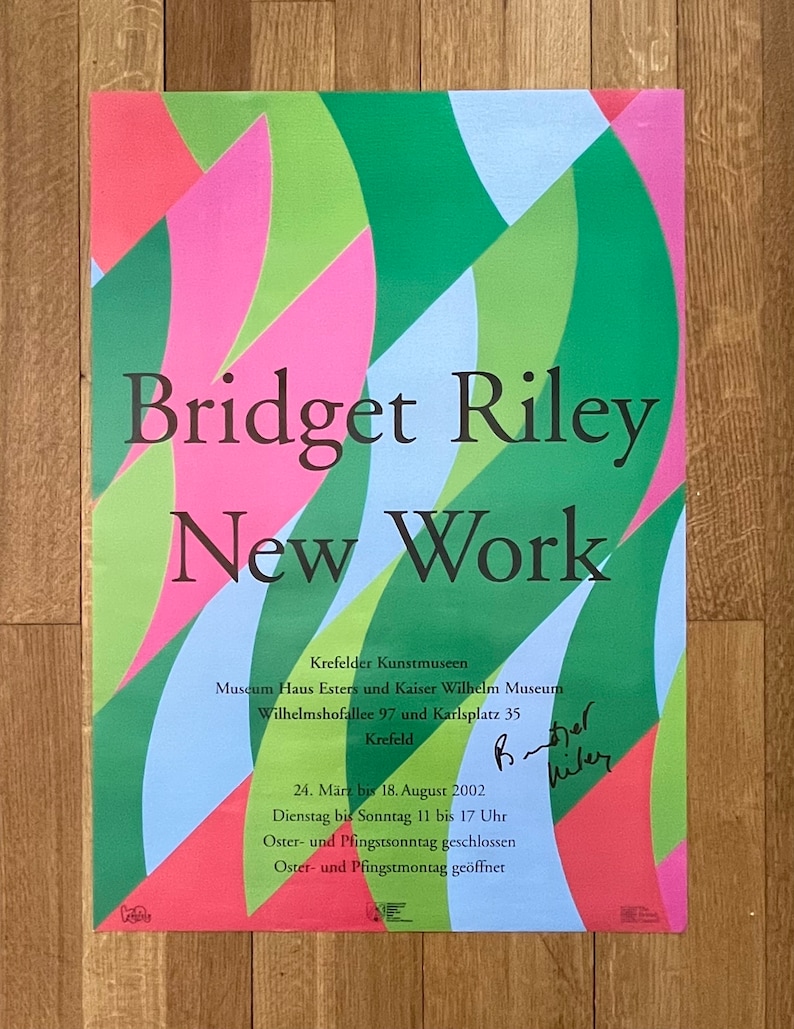 Bridget Riley Art Exhibition Poster Handsigned - 23.4