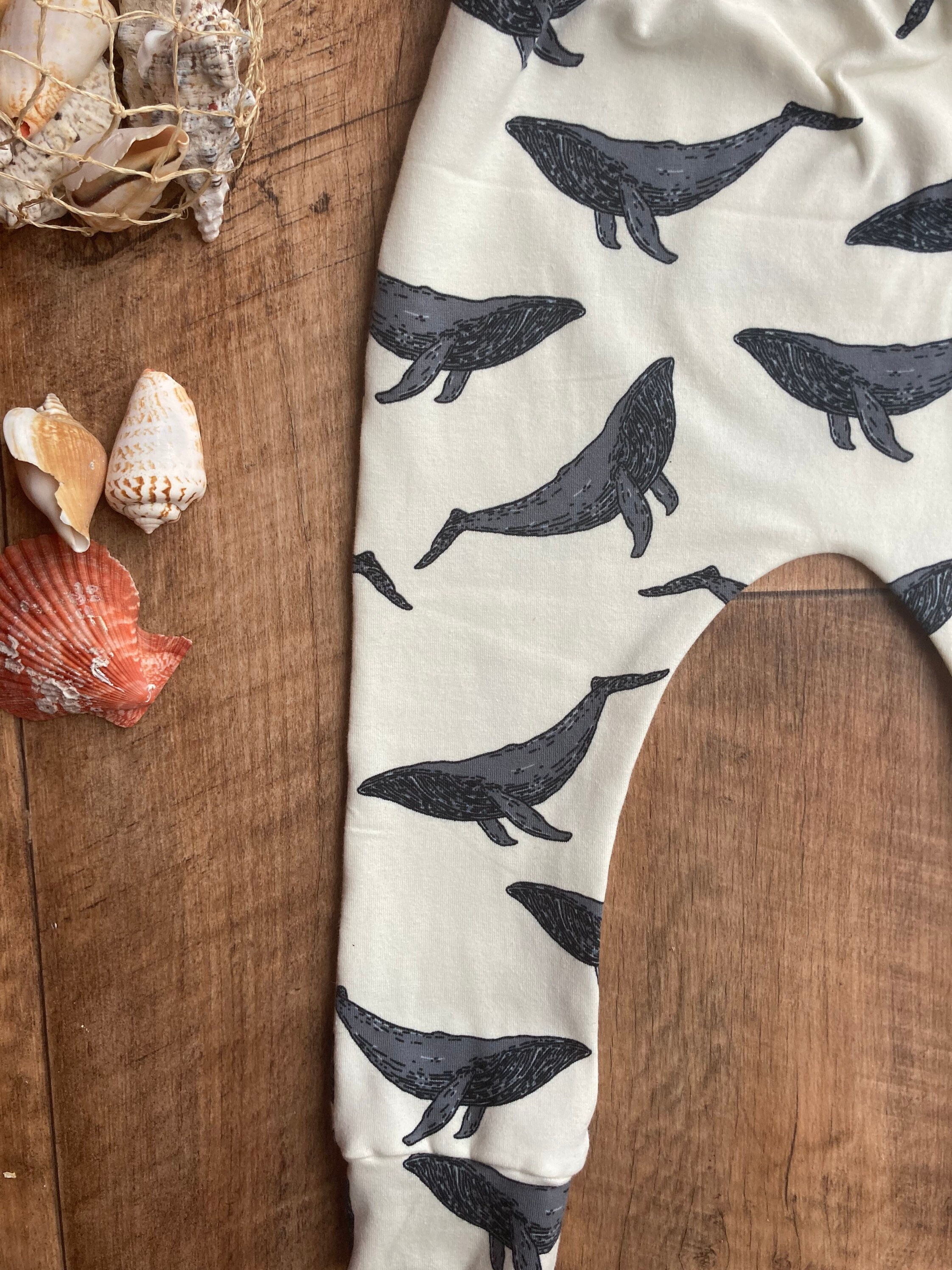 Marshmallow Whale Print Leggings | Etsy UK