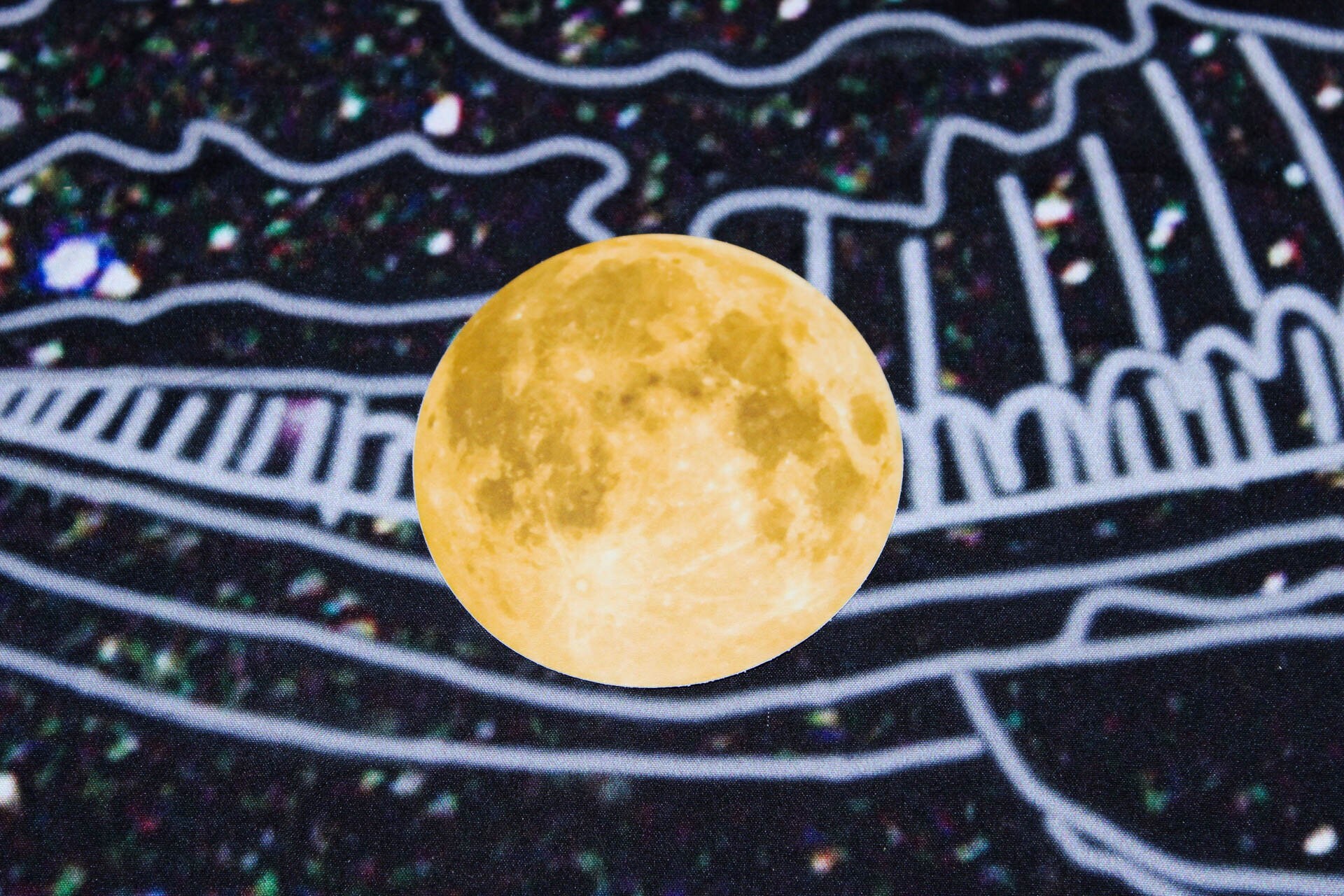 Yellow Super Moon Sticker Waterproof Laptop Sticker Full | Etsy