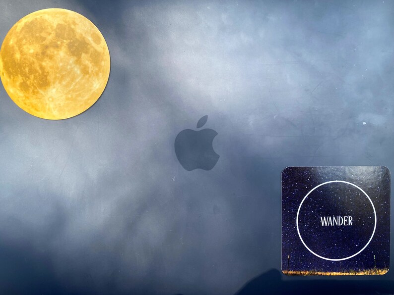 Yellow Super Moon Sticker Waterproof Laptop Sticker Full | Etsy