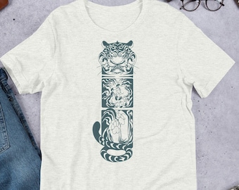 Tiger Tattoo Art Tee - Vintage Retro Stil