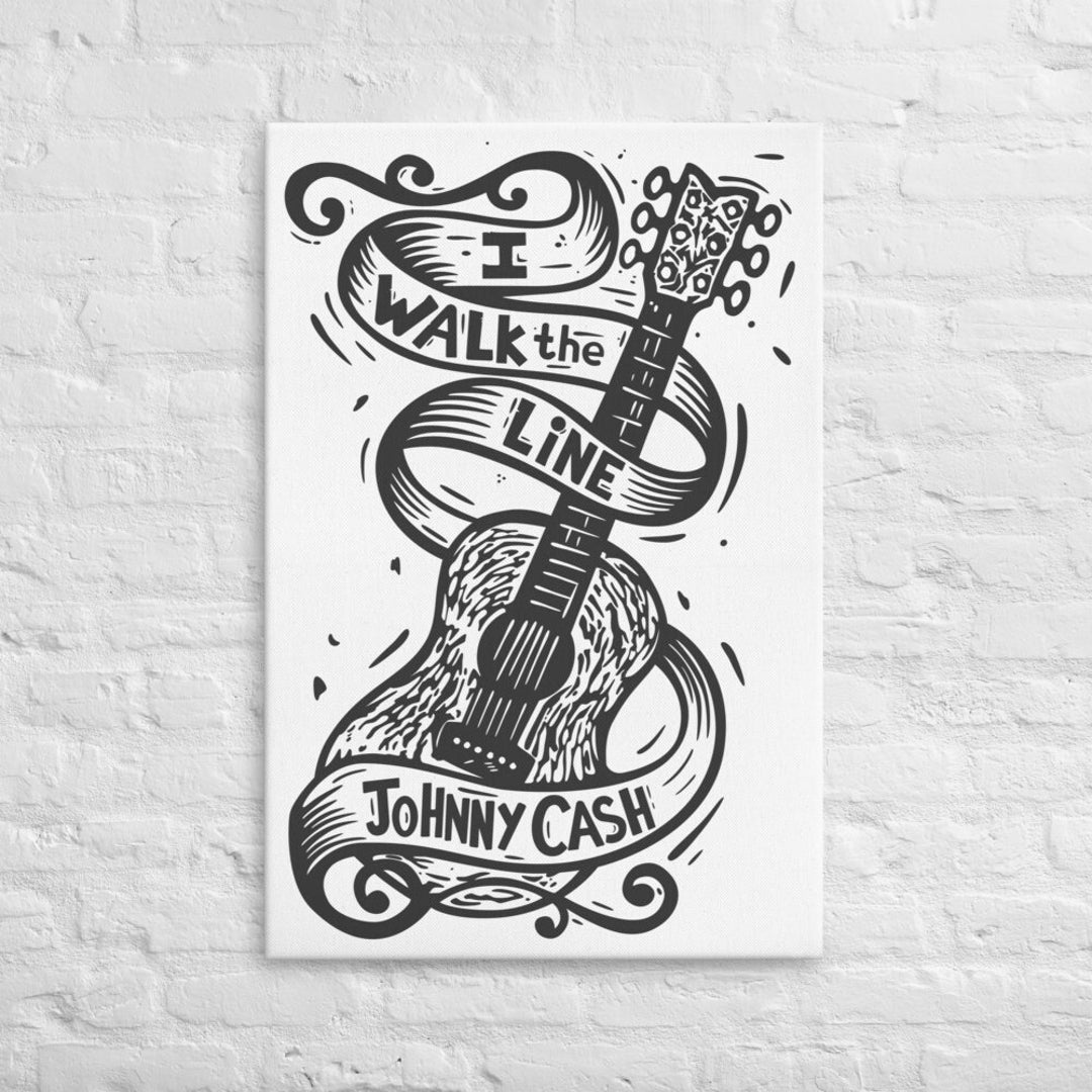 Johnny Cash Inspired Thin Canvas Wall Decor Art Rock & Country Vintage ...