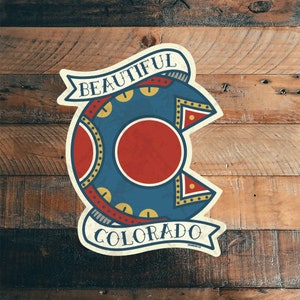 Colorado Sticker: Vintage Tattoo Style, All Weather Vinyl