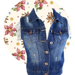 Jean vest with lace