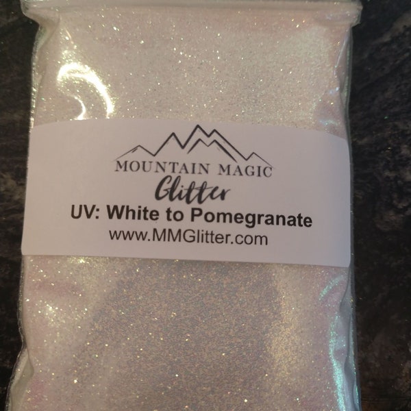White to Pomegranate UV Color Changing Glitter