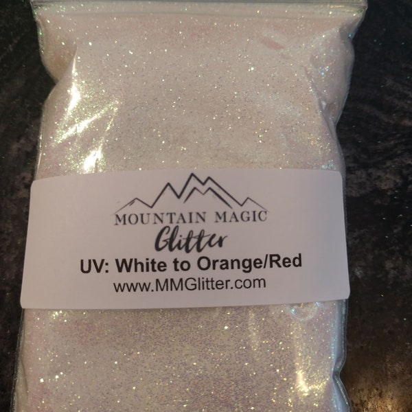 White to Orange/Red UV Color Changing Fine Glitter