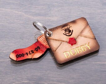 Dobby Leather Dog ID Tag