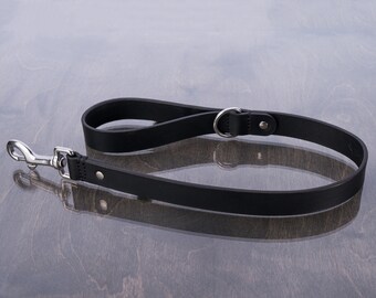 Leather Traffic Lead, Thick, Strong Dog Leash with Stainless Steel, Hardware