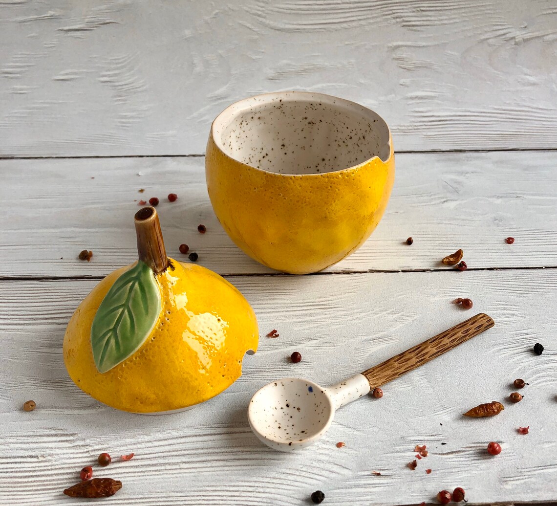 Lemon sugar bowl handmade Etsy