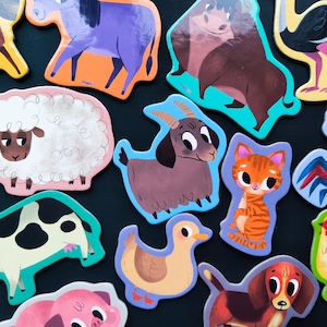 Farm Animals Magnets for Kids, Set of 15, Cute Magnets for Toddlers, Cute Playthings, Educational Toy for Toddler, Fridge Magnets Set
