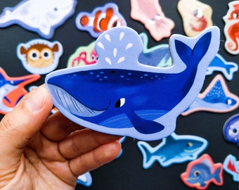 Meerestiere Magnete für Kinder, Set von 21, süße Magnete für Kleinkinder, Meerestiere Dekor, Geschenk für Kinder, Lernspielzeug, Kühlschrankmagnete