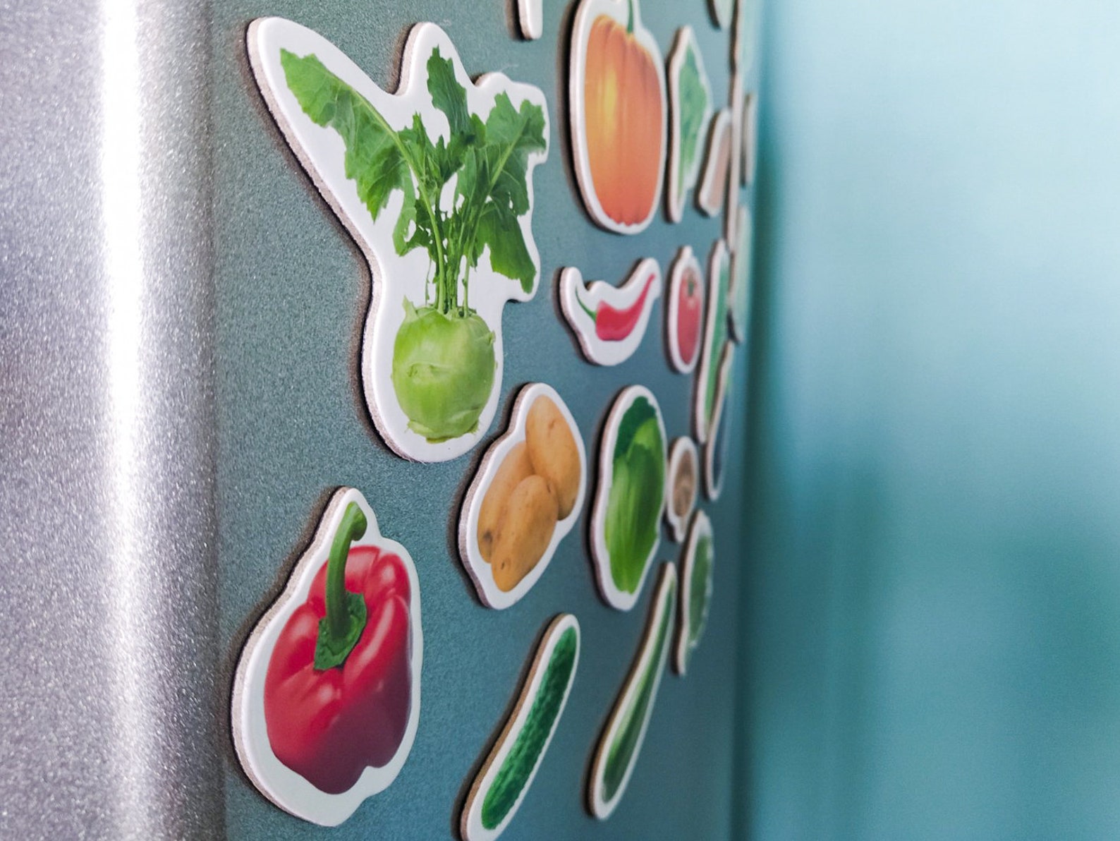 Vegetable Set of 25 fridge for toddlers Etsy