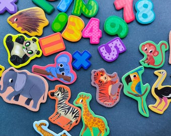 Zahlen & Tiere Magnete für Kinder: Mathe, Zählspielzeug, 30er Set