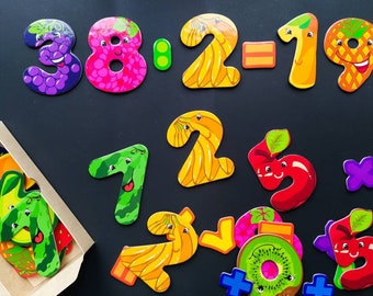 Numbers Magnets for Kids, Cute Magnets for Toddlers, Set of 35, 1st Birthday Gift, Preschool Learning, Fridge Magnets Set, Math Games