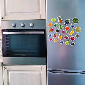 Realistische Lebensmittel Magnete, Set von 25 Früchten, Magnete für Kinder, Kühlschrankmagnete Set, Lernmittel, Kleinkindmagnete, Küchendekor Bild 8