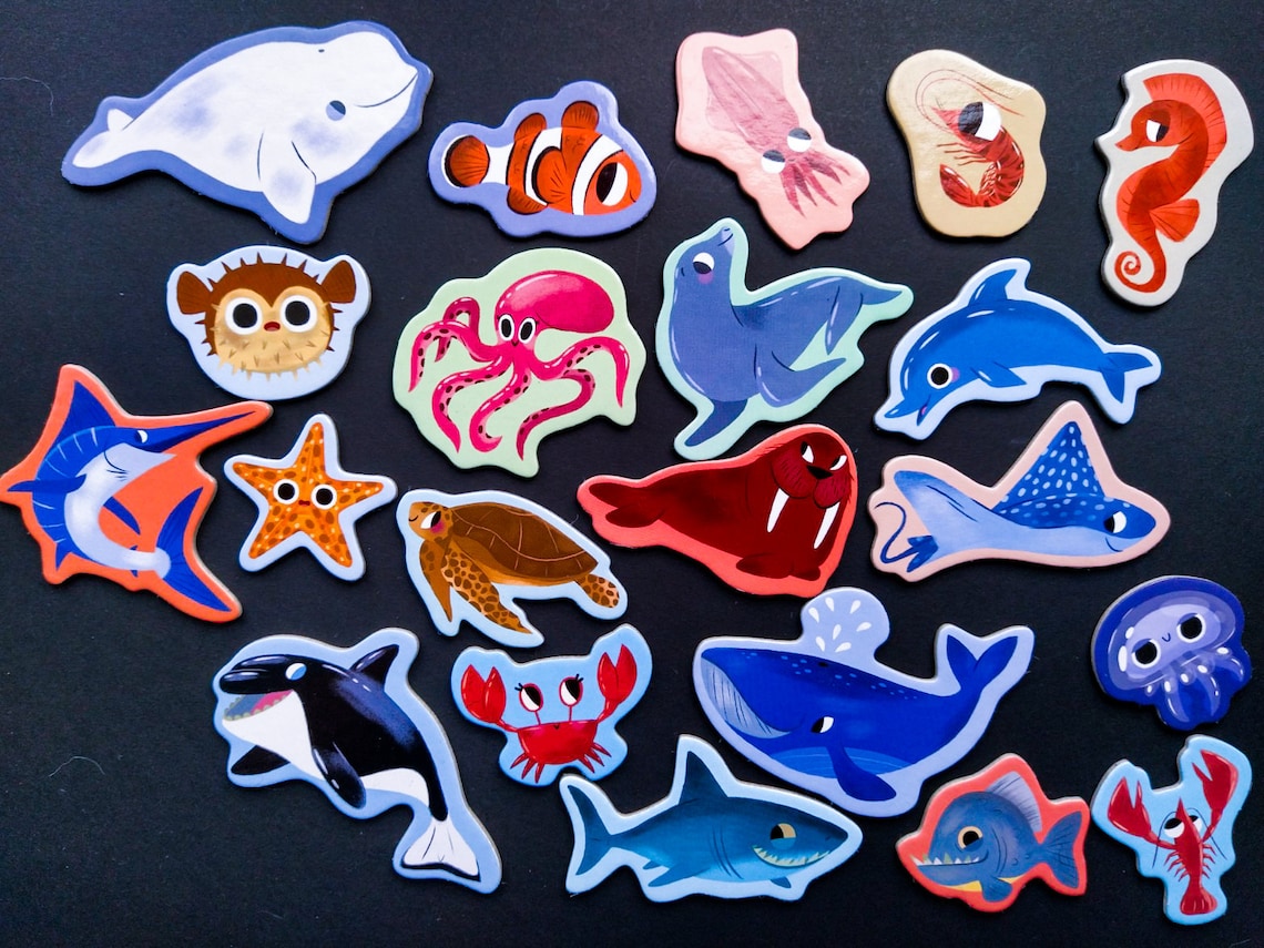 Ocean animals for toddlers Set of 21 Marine Etsy