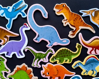 Aimants dinosaures pour enfants, lot de 15 dinosaures, aimants mignons pour enfants, jouets magnétiques Jurassic Park, aimants bébé à bord, ensemble d'aimants pour réfrigérateur