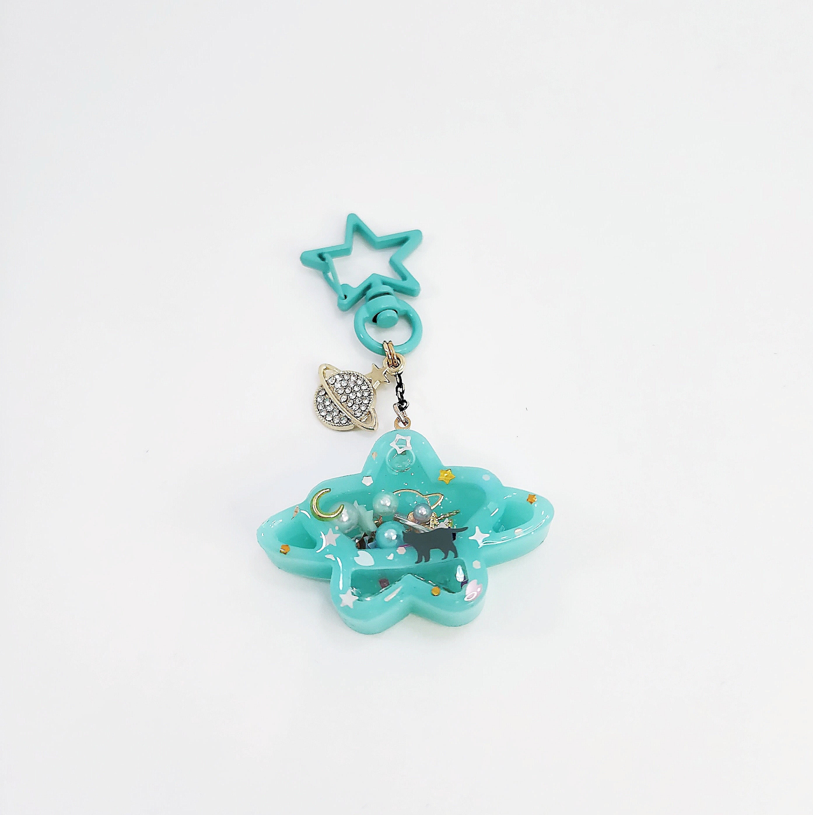 Kawaii Liquid Star Keychain - Etsy