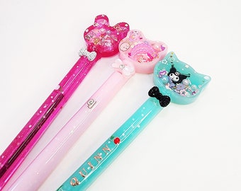 Kawaii Character Personalized Pen, Japanese Character UV Resin Pen, Custom UV Resin Pen