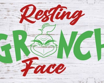 Resting Grinch Face Svg Etsy