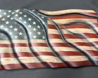 American carved wavy flag