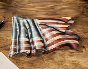 American carved wavy flag