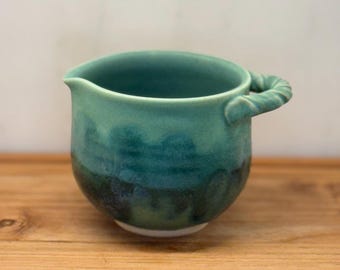 Green Batter Bowl – Handmade Ceramic Mixing & Pouring Bowl.  READY TO SHIP.