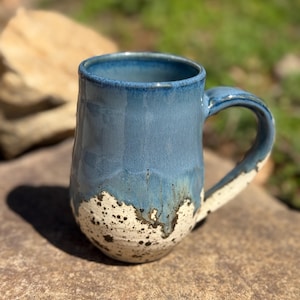 Handmade Stoneware Coffee  Mug (12 oz), in Pebble Beach Glaze. READY TO SHIP.