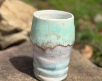 Handmade Stoneware &quot;Everything Cup/tumbler&quot; in Misty Mountain Glaze. READY TO SHIP.