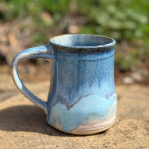 Handmade Stoneware Coffee Mug in Ocean Wave  Glaze