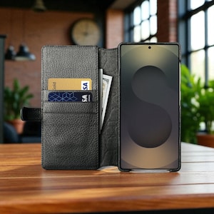 Samsung Galaxy S25 Ultra Leather Wallet Case – Premium Italian Leather | Magnetic Closure
