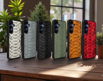 Python Leather Case for Samsung S26/S26 Plus: Handmade Exotic Snake Skin Cover