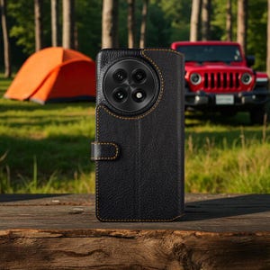 Handmade Italian Leather OnePlus 13 Wallet Case: Slim Folio Cover