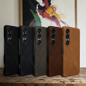 ソニー Xperia 1 VII 用クレイジーホースレザーケース – バイオプラスチックフレーム、手作りの保護ケース