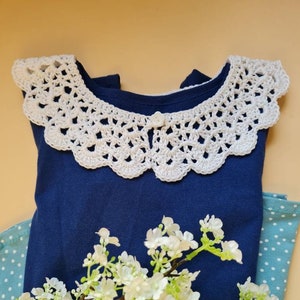 Cute bib collar in vintage style, also for children,Peter Pan collar for girls, lace collar image 2