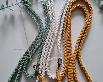 Cadena de teléfono celular Macrame, cadena de teléfono celular en estilo boho con mosquetón, correa de bolso intercambiable