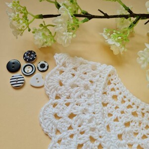 Cute bib collar in vintage style, also for children,Peter Pan collar for girls, lace collar image 5