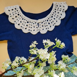 Cute bib collar in vintage style, also for children,Peter Pan collar for girls, lace collar image 3