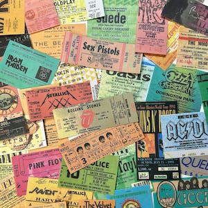 20 Pop Rock Metal Band Konzertticket Aufkleber - Retro Wasserfeste Sticker - Für Laptop / Gitarre / Notizbuch