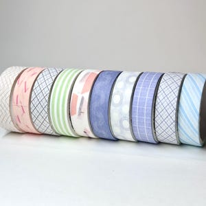 Set of 5 Washi tape pastel pattern - Masking tape for Journaling / Scrapbooking / bullet journal / creative notebook