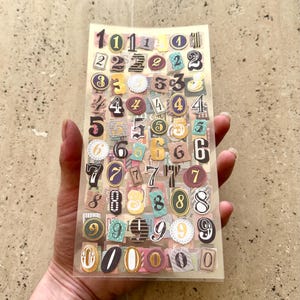 Stickers alphabet - 5 planches - lettres et chiffres - Fournitures pour Scrapbooking / Bullet Journal / Junk journal / Papeterie / Carnet