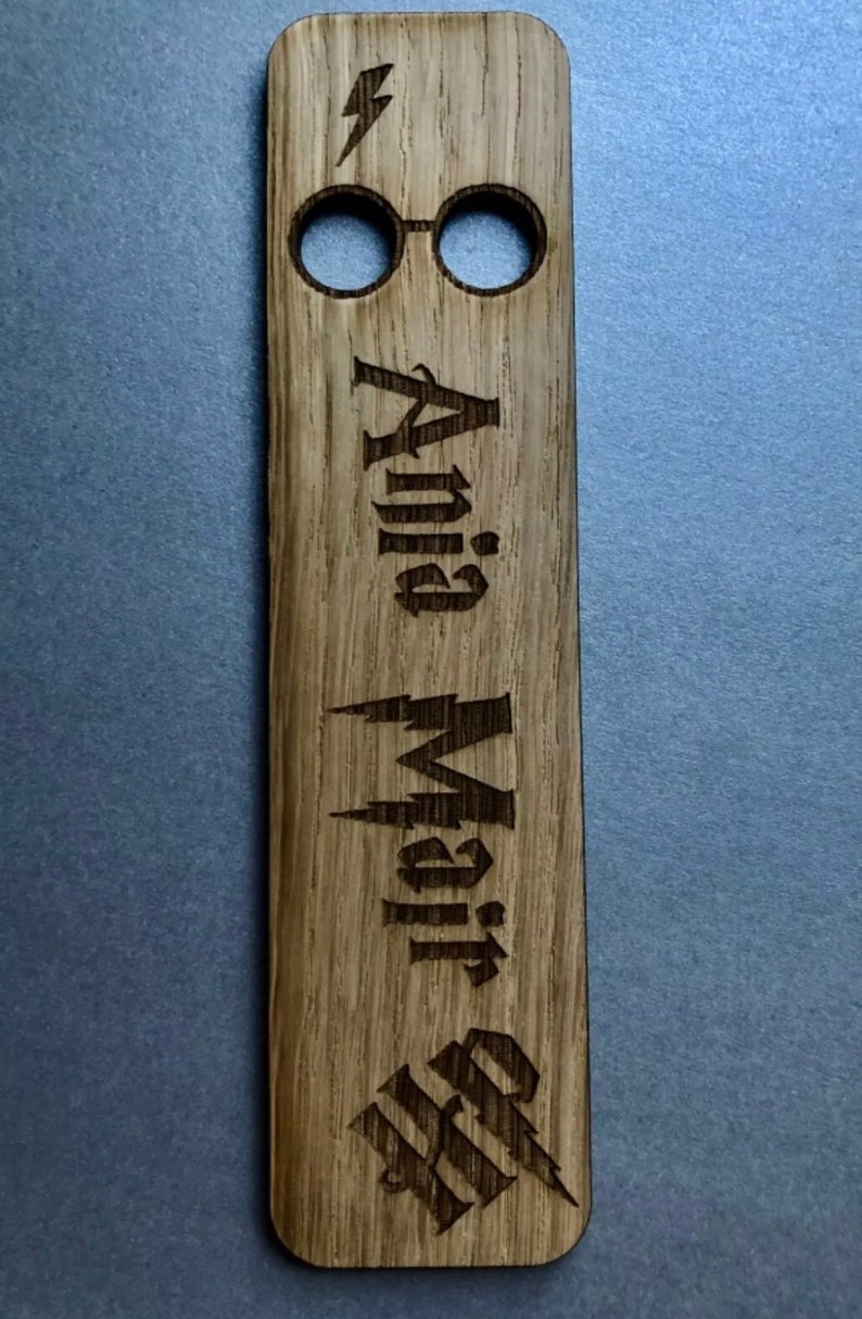 Personalised Wooden Harry Potter Glasses Bookmark Gift Present image 2