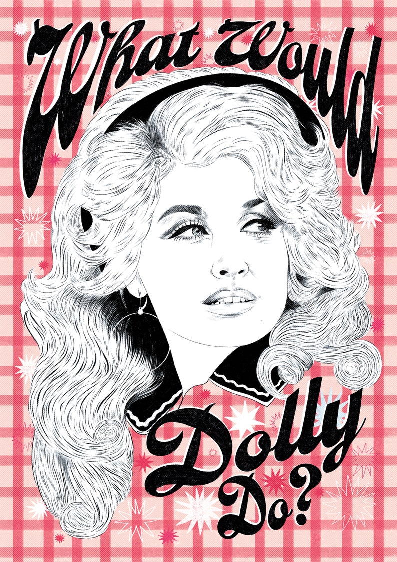 A3 Dolly Parton Portrait Illustration Print