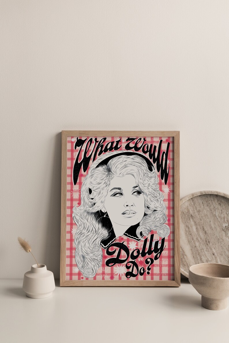 A3 Dolly Parton Portrait Illustration Print