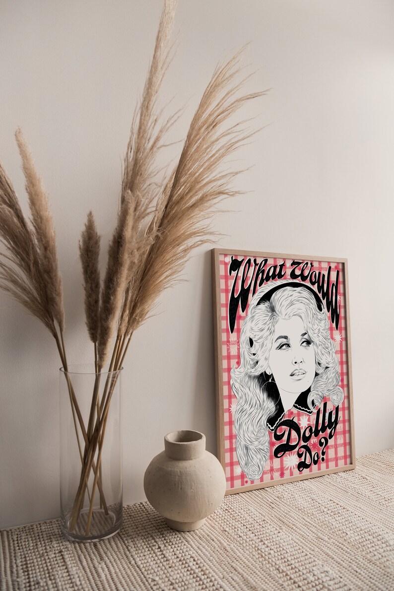 A3 Dolly Parton Portrait Illustration Print